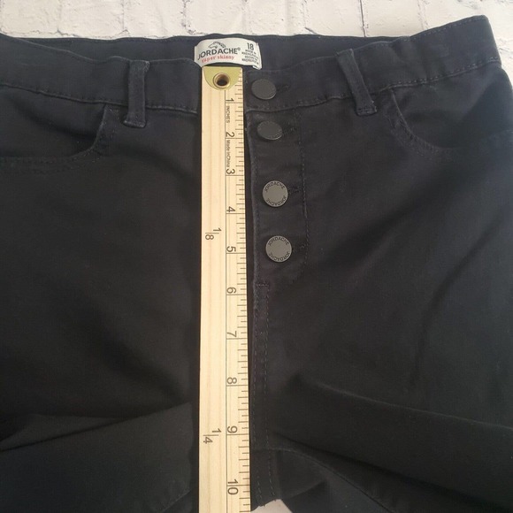 Vintage Jordache Jeans Juniors Size 18 Black Super Skinny Snap Button Closure - Picture 8 of 9